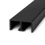Rigid PVC Sliding Track Black - Pack of 6, 16mm x 2.44m Each