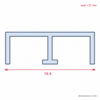 Rigid PVC Sliding Track Black - Pack of 6, 16mm x 2.44m Each