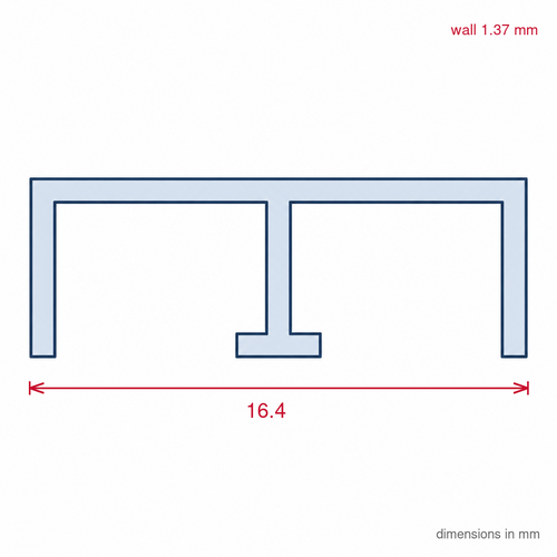 16mm Rigid PVC Sliding Track Teak - 6 x 2.44m Lengths