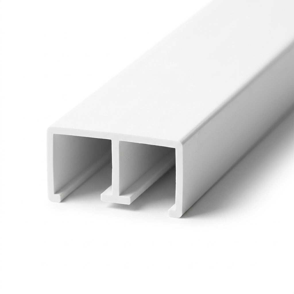 Plastic Top Track White 16mm - Pack of 6, 2.44m Each