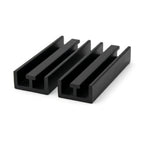 16mm Rigid PVC Black Bottom Track - 6 x 2.44m Lengths for Sliding Doors