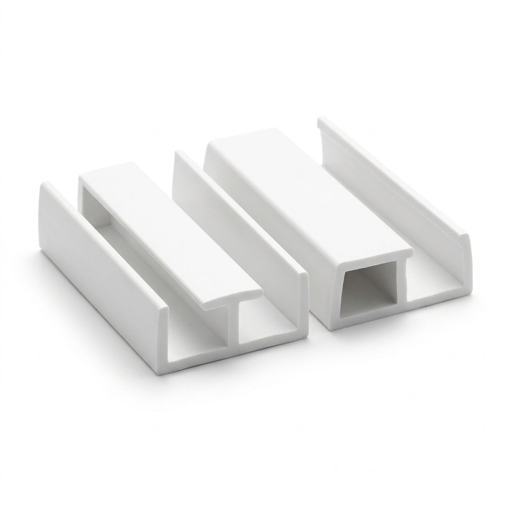 16mm Plastic Bottom Track White - 6 x 2.44m Lengths