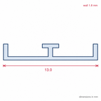 Sliding Door Track - 12.5mm White PVC, Pack of 12 x 2.44m Lengths