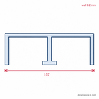 Rigid PVC Sliding Track Black - 8mm x 12 x 2.44m Lengths