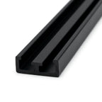 Black Plastic Bottom Rail – 8mm x 12 x 2.44m Lengths