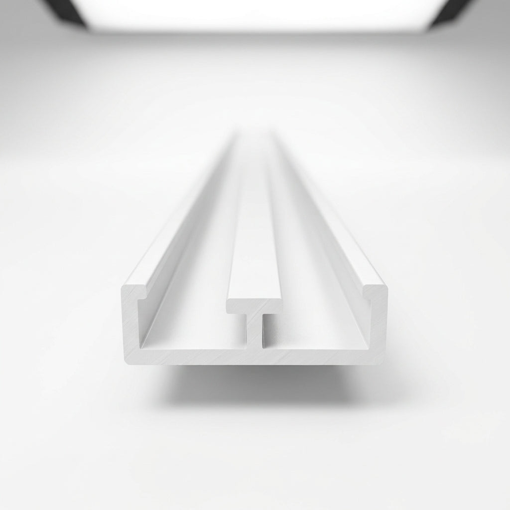 White 8mm Plastic Double Track Centre Leg - 12 x 2.44m Lengths