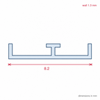 White 8mm Plastic Double Track Centre Leg - 12 x 2.44m Lengths