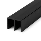 Double Channel Plastic Track - 6mm Black, 12 x 2.44m Lengths