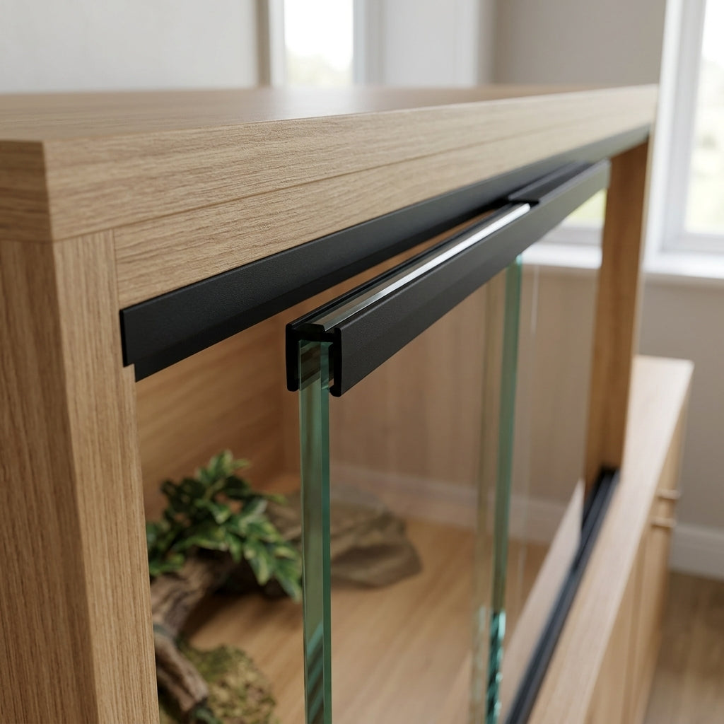 Double Channel Plastic Track - 6mm Black, 12 x 2.44m Lengths