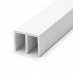 White PVC Double Channel Track 6mm - Pack of 12, 2.44m Lengths