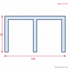White PVC Double Channel Track 6mm - Pack of 12, 2.44m Lengths