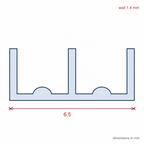 White PVC Double Channel Track - 6mm x 12 x 2.44m Lengths