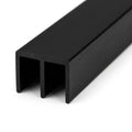 Double Channel PVC Track - Black, 4mm, 12 x 2.44m Lengths