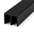 Double Channel PVC Track - Black, 4mm, 12 x 2.44m Lengths