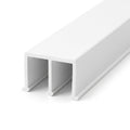 White 4mm PVC Double Channel Track - 12 x 2.44m Lengths