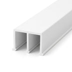 White 4mm PVC Double Channel Track - 12 x 2.44m Lengths
