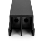 Double Channel PVC Track - 4mm Black - 12 x 2.44m Lengths