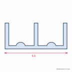 Double Channel PVC Track - 4mm Black - 12 x 2.44m Lengths