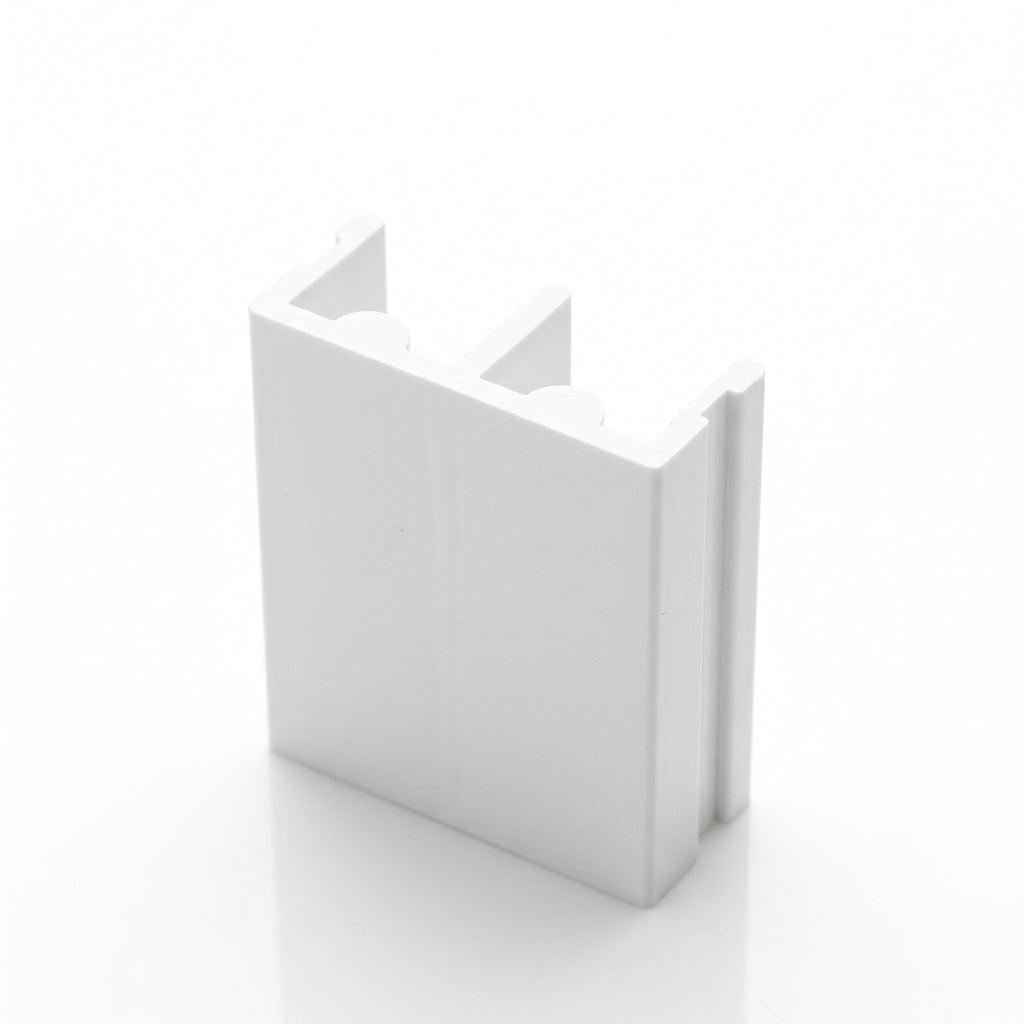Double Channel Base Track - 4mm White PVC - 12 x 2.44m Lengths