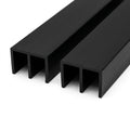 Black 3.5mm PVC Plastic Double Channel - 12 x 2.44m Lengths