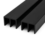 Black 3.5mm PVC Plastic Double Channel - 12 x 2.44m Lengths