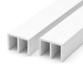 3.5mm Plastic Double Channel Top Track White - 12 x 2.44m Lengths