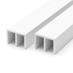 3.5mm Plastic Double Channel Top Track White - 12 x 2.44m Lengths