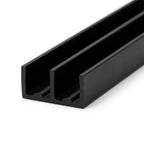3.5mm Black PVC Plastic Double Channel Track - 12 x 2.44m Lengths