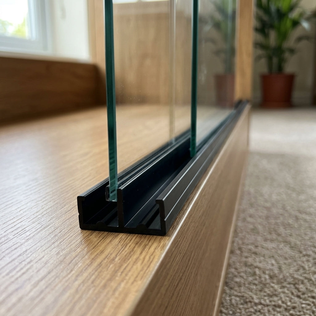 3.5mm Black PVC Plastic Double Channel Track - 12 x 2.44m Lengths