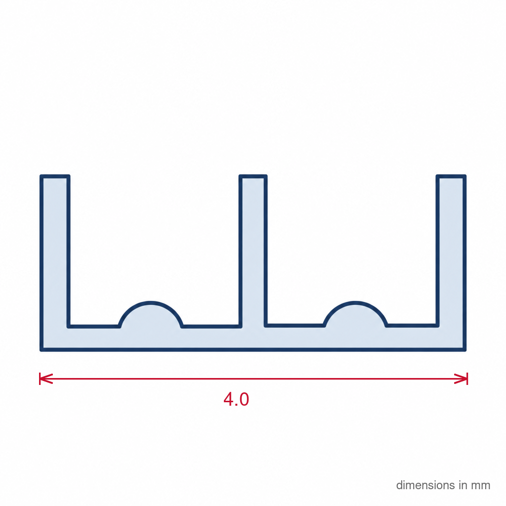 Double Channel PVC Track - White 3.5mm, 12 x 2.44m Lengths