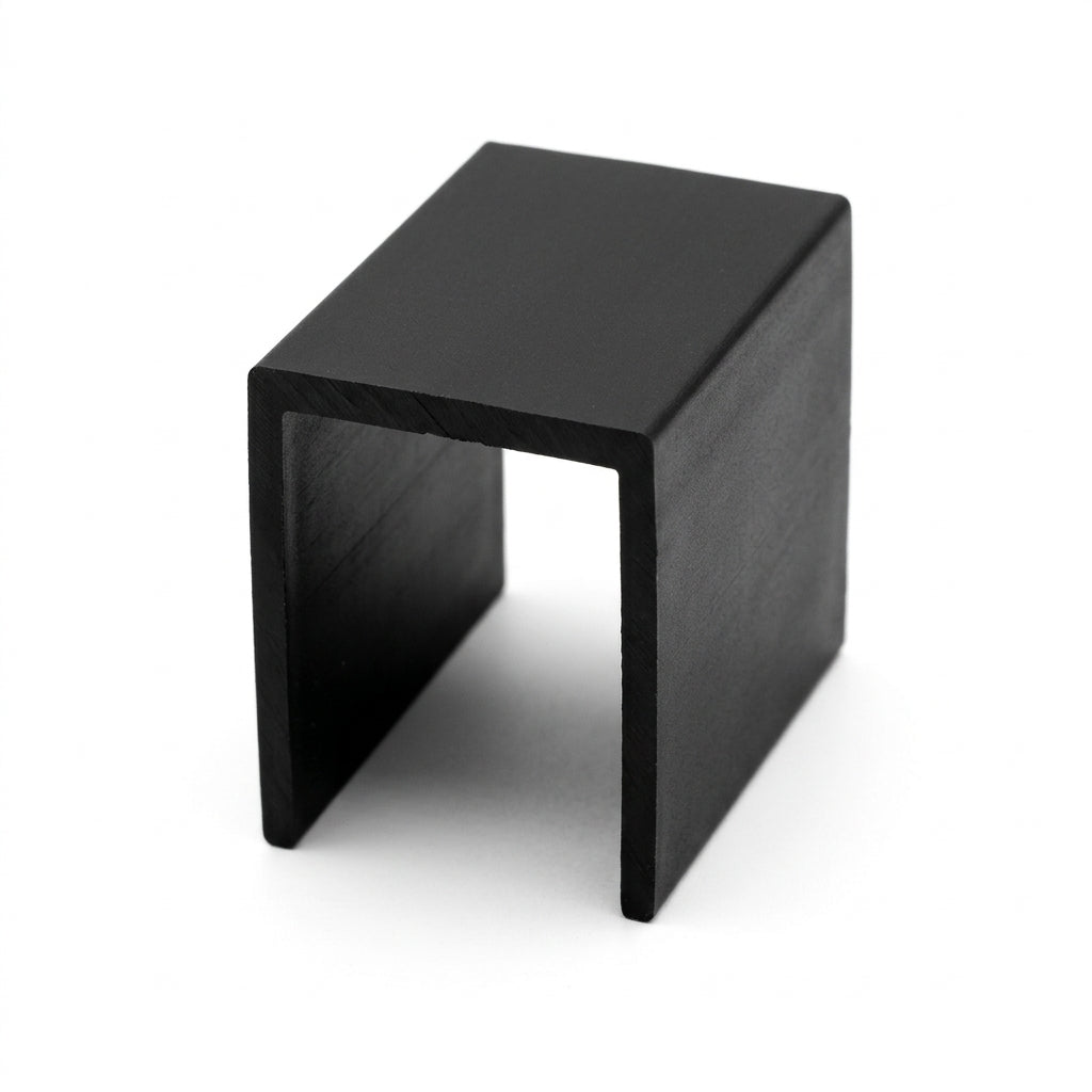 12.5mm Plastic Single Sliding Track Black - Pack of 12, 2.44m Each