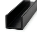 Sliding Track - 12.5mm Black Rigid PVC - Pack of 12, 2.44m Each