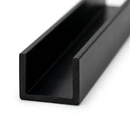 Sliding Track - 12.5mm Black Rigid PVC - Pack of 12, 2.44m Each