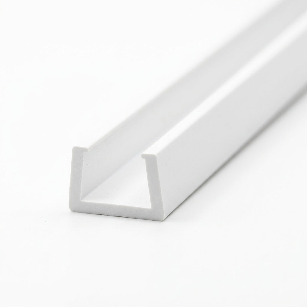 12.5mm Plastic Bottom Track White - 12 x 2.44m Lengths