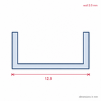 12.5mm Plastic Bottom Track White - 12 x 2.44m Lengths