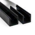 Single Sliding Track - 17.5mm Black Rigid PVC, Pack of 12, 2.44m Each