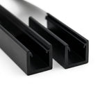 Single Sliding Track - 17.5mm Black Rigid PVC, Pack of 12, 2.44m Each
