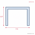 White 17.5mm Rigid PVC Single Sliding Track - Pack of 12, 2.44m Each