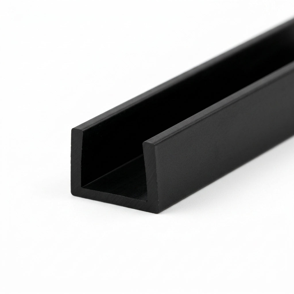 Sliding Track - 17.5mm Black PVC, Pack of 12, 2.44m Each