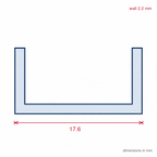 White Rigid PVC Single Sliding Track - 17.5mm, Pack of 12, 2.44m Each