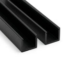 Black 6mm Rigid PVC Single Sliding Track - 12 x 2.44m Lengths