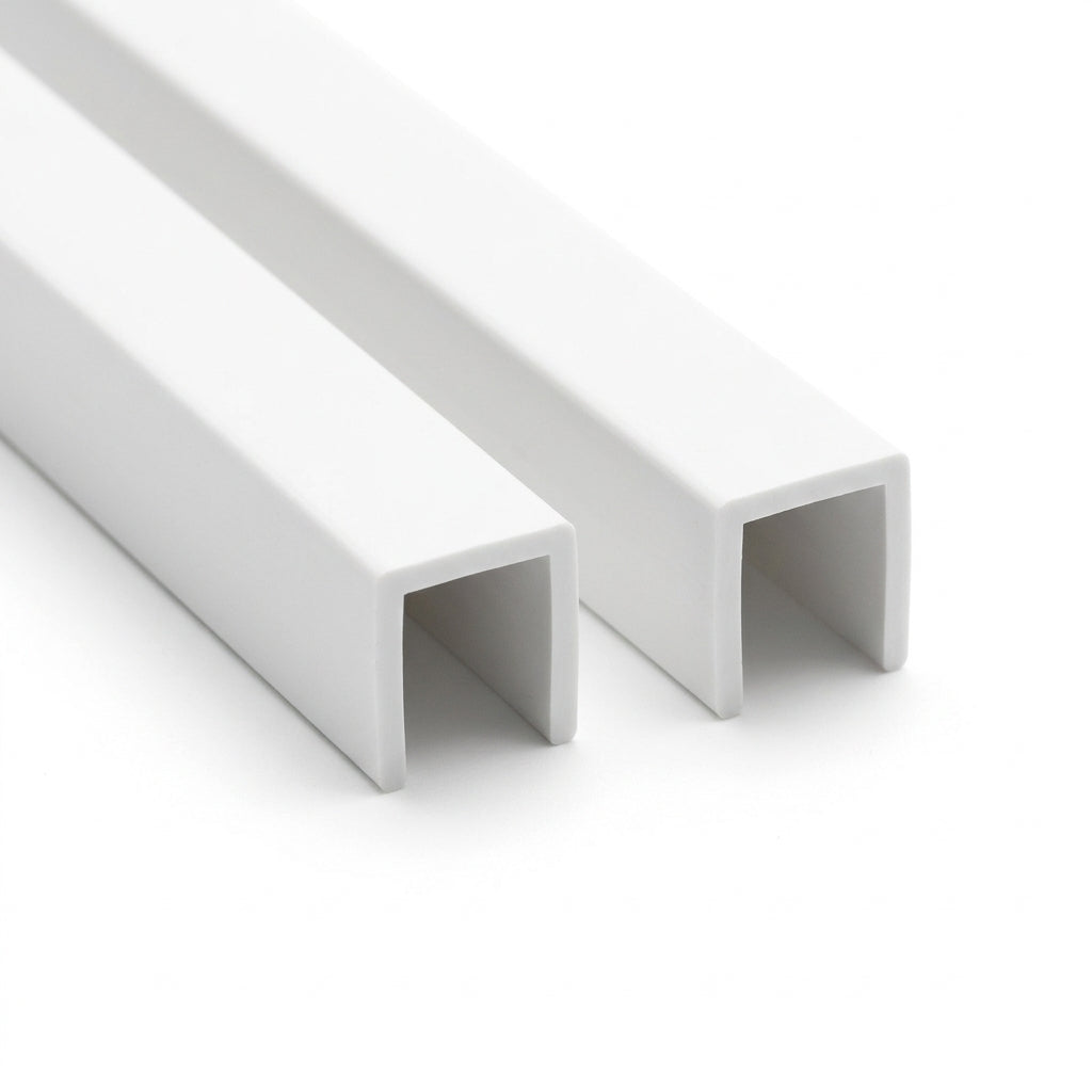 6mm Plastic Top Track White - 12 x 2.44m Lengths