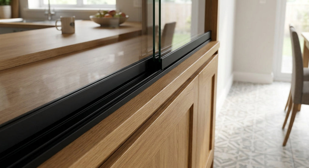 Rigid PVC Black Single Sliding Track - 6mm x 12 x 2.44m Lengths