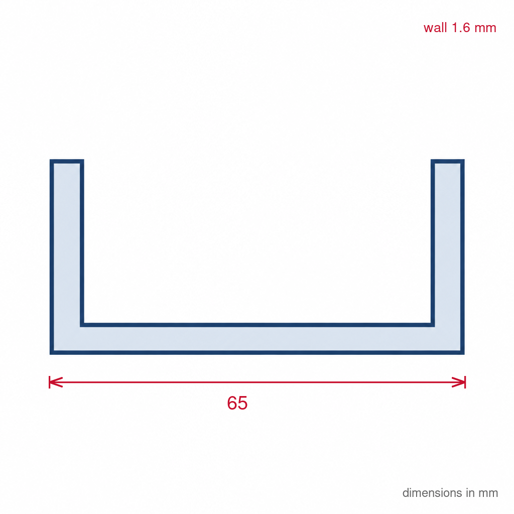 White 6mm Rigid PVC Single Sliding Track - 12 x 2.44m Lengths