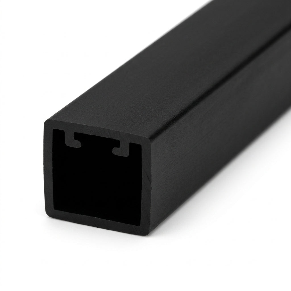 4mm Rigid PVC Single Sliding Track Black - 12 x 2.44m Lengths