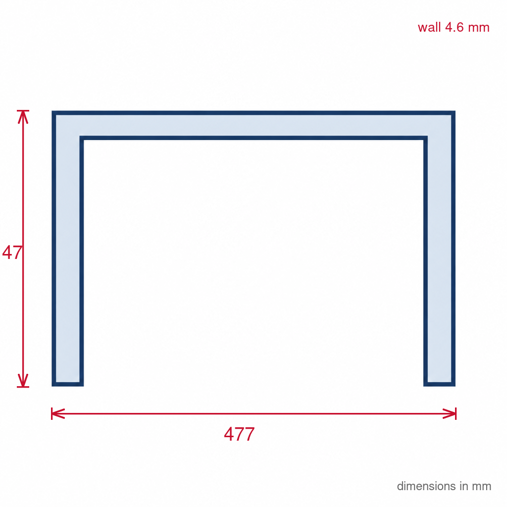 4mm Plastic Top Track White - 12 x 2.44m Lengths
