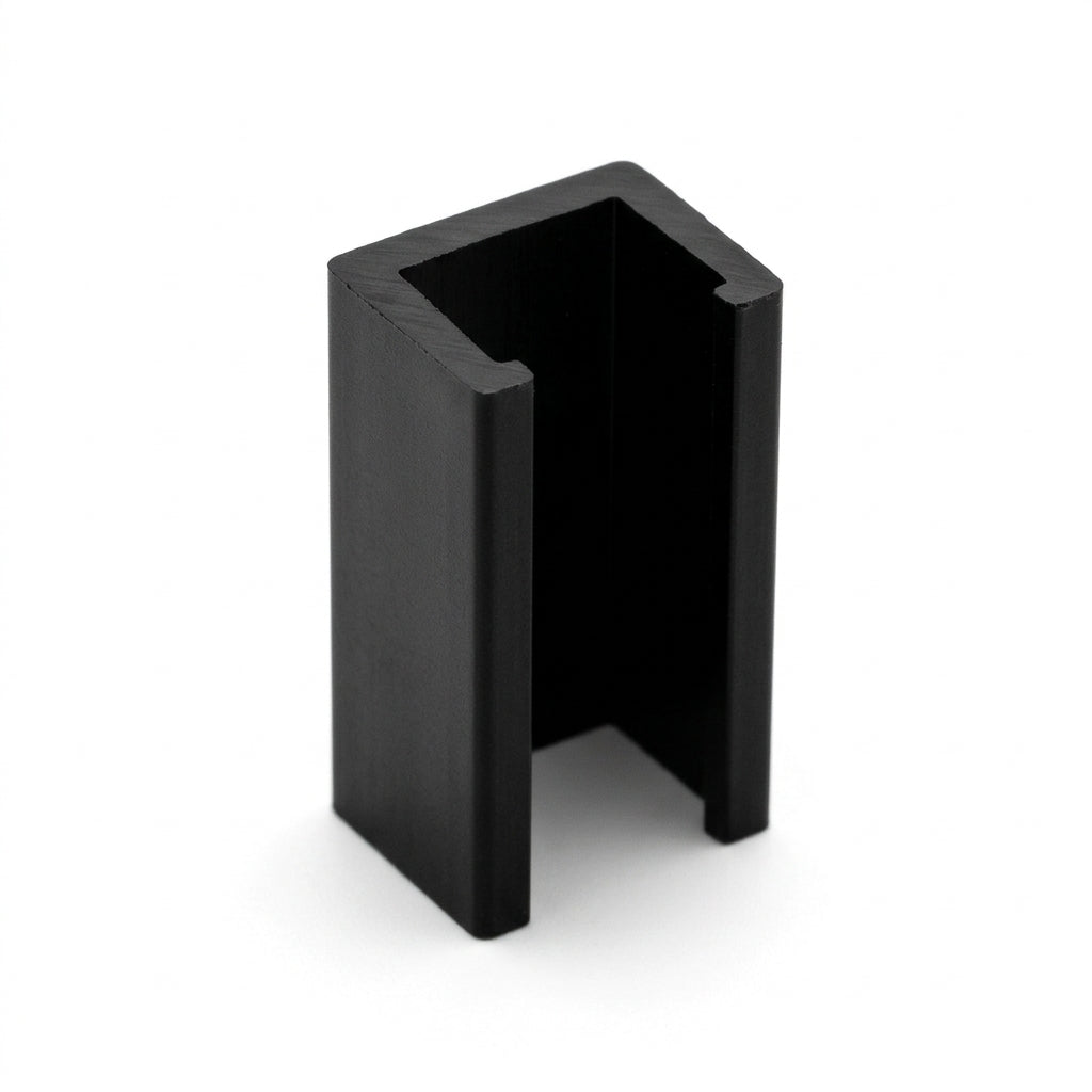 Black 4mm Rigid PVC Single Sliding Track - 12 x 2.44m Lengths