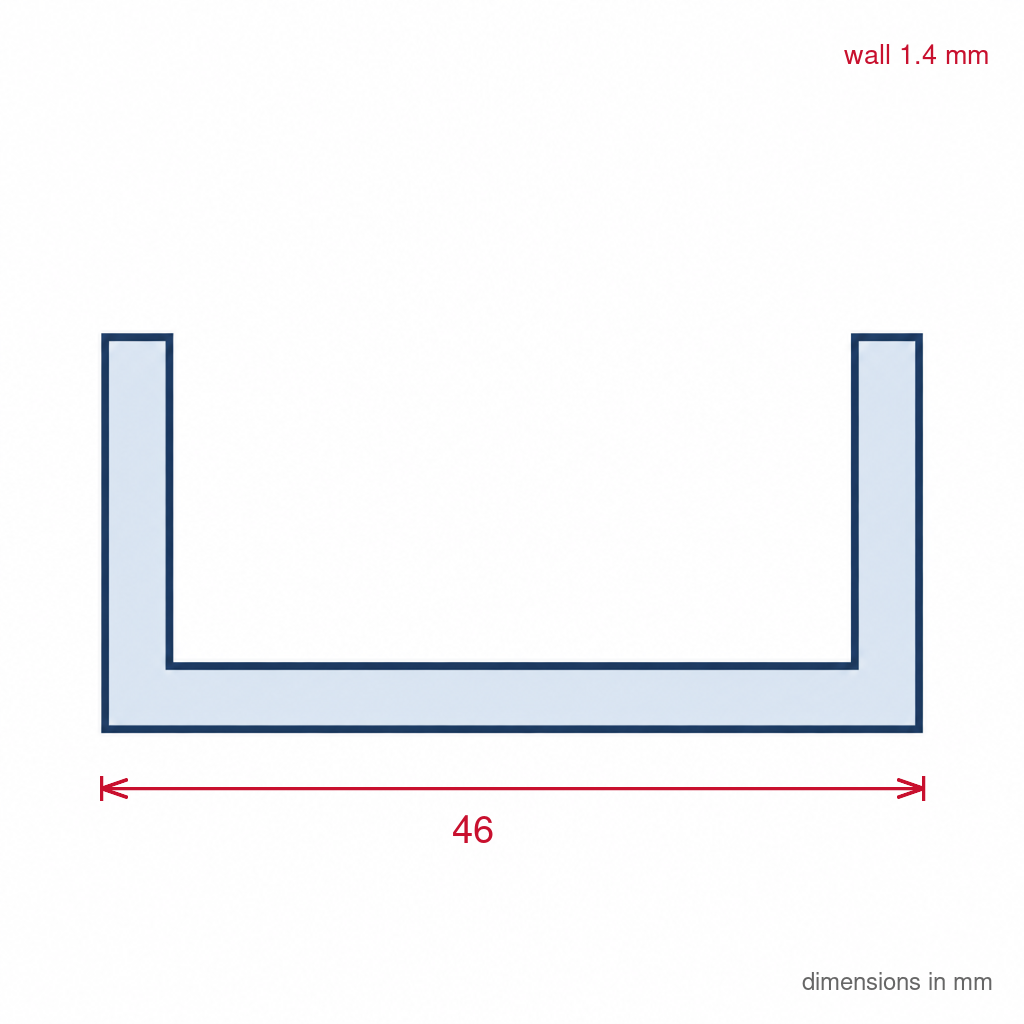Black 4mm Rigid PVC Single Sliding Track - 12 x 2.44m Lengths
