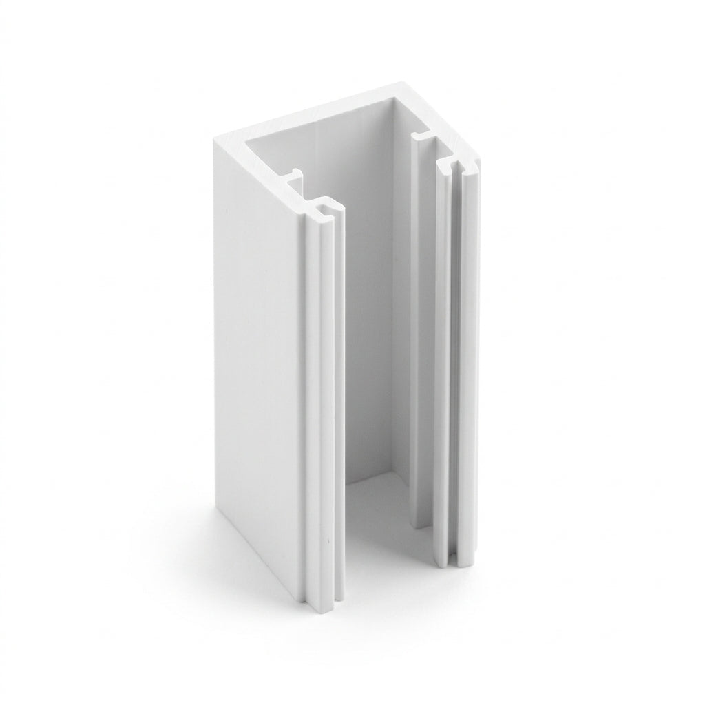 White Rigid PVC Sliding Track - 4mm, Pack of 1, 12 x 2.44m Lengths