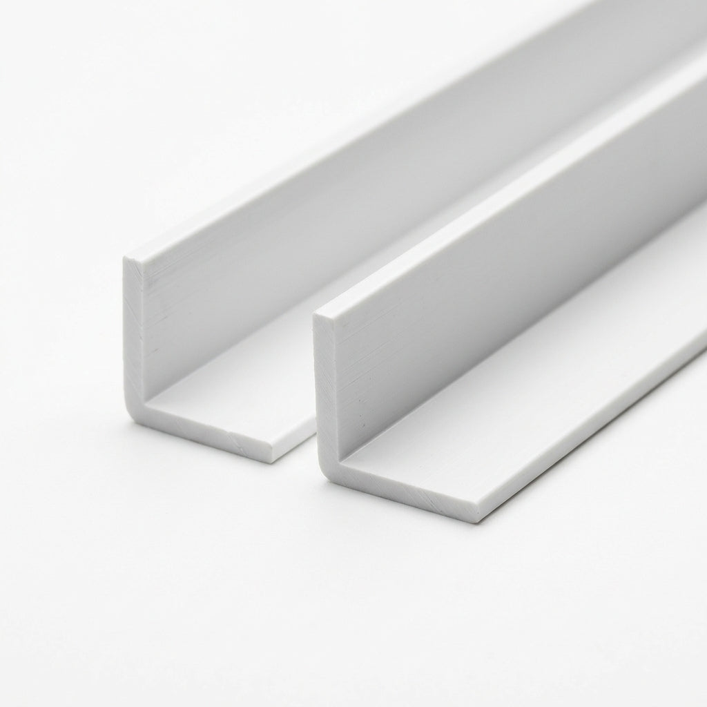 White 23mm PVC Plastic External Angle - 12 x 2.44m Lengths
